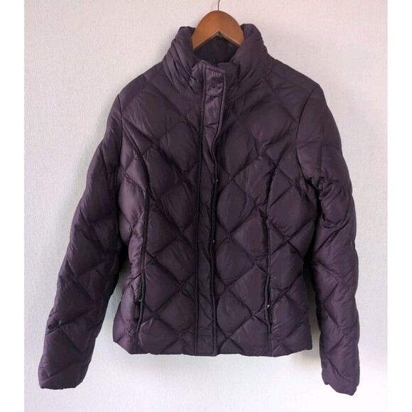 Eddie Bauer Jackets & Blazers - Y2K Eddie Bauer Goose Down Jacket Womens M Purple Bomber Puffy Puffer Coat